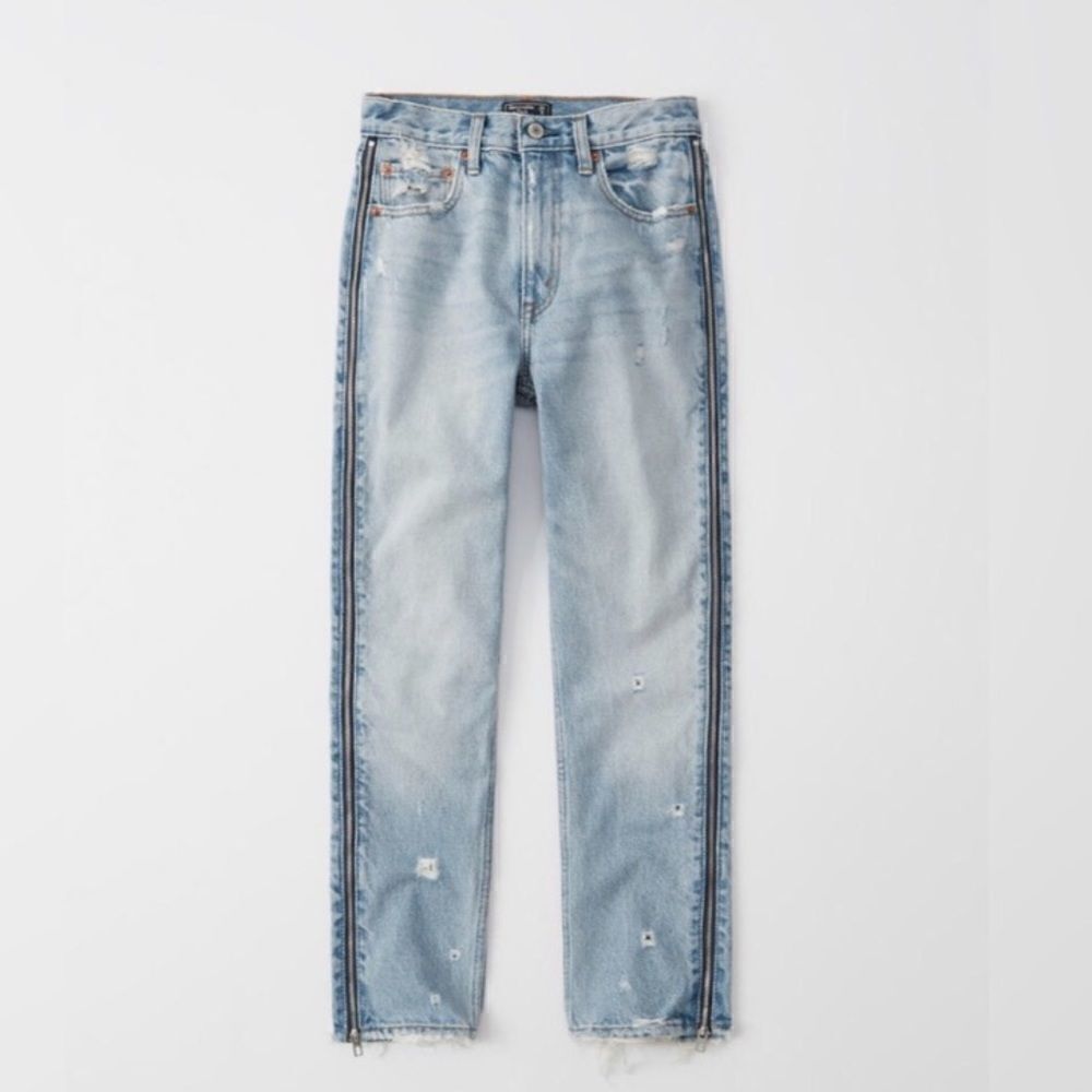 A&f side zip mom jeans nwot